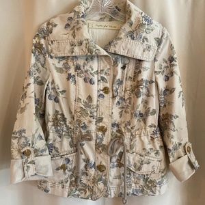 Anthropologie Canvas Floral Jacket